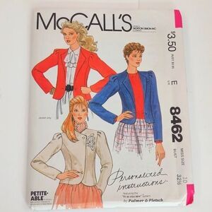 McCalls 8462 Vintage 1983 Sewing Pattern Womens Jacket Size 10